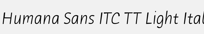 Humana Sans ITC TT Light Italic